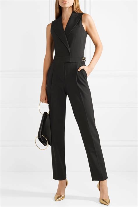 black michael michael kors paulette button detail knit jumpsuit|Michael Kors jumpsuit black.